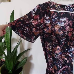 Vintage floral wrap dress